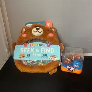 Sensory Seek & Find Bear Toy - Brown and Robo fish